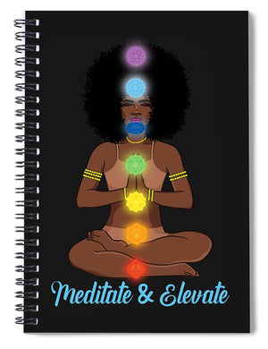 Black Queen Meditate - Spiral Notebook